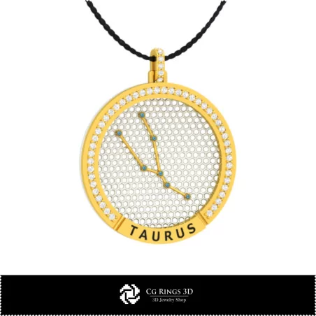 3D CAD Taurus Zodiac Constellation Pendant Home, Bijuterii 3D , Pandative 3D CAD, Pandativ cu Zodii 3D