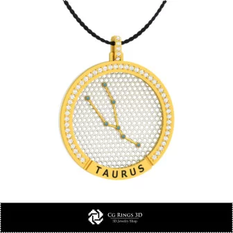 3D CAD Taurus Zodiac Constellation Pendant Home, Bijoux 3D CAO, Pendentifs 3D CAO, Pendentifs du Zodiaque 3D