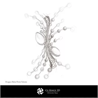 Boceto de broche - Diseño de joyas - Bocetos de joyería