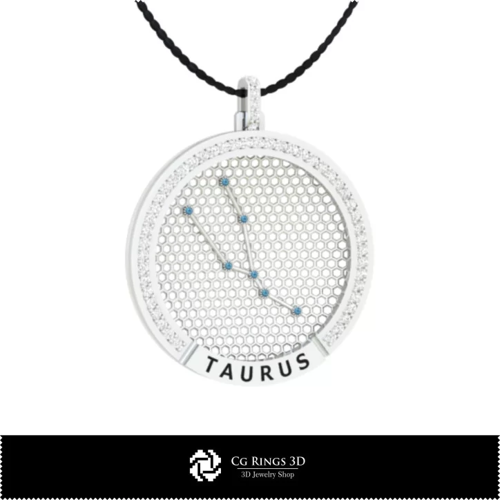 3D CAD Taurus Zodiac Constellation Pendant