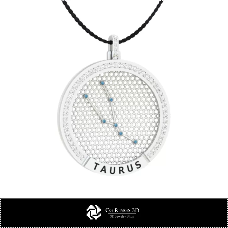 Pandantiv 3D CAD Taur, constelație zodiacală Pandantiv 3D CAD Taur, constelație zodiacală
