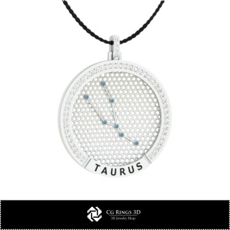 3D CAD Taurus Zodiac Constellation Pendant Home,  Jewelry 3D CAD, Pendants 3D CAD , 3D Zodiac Pendants