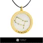 Pandantiv Constellation Zodiac Gemeni 3D CAD