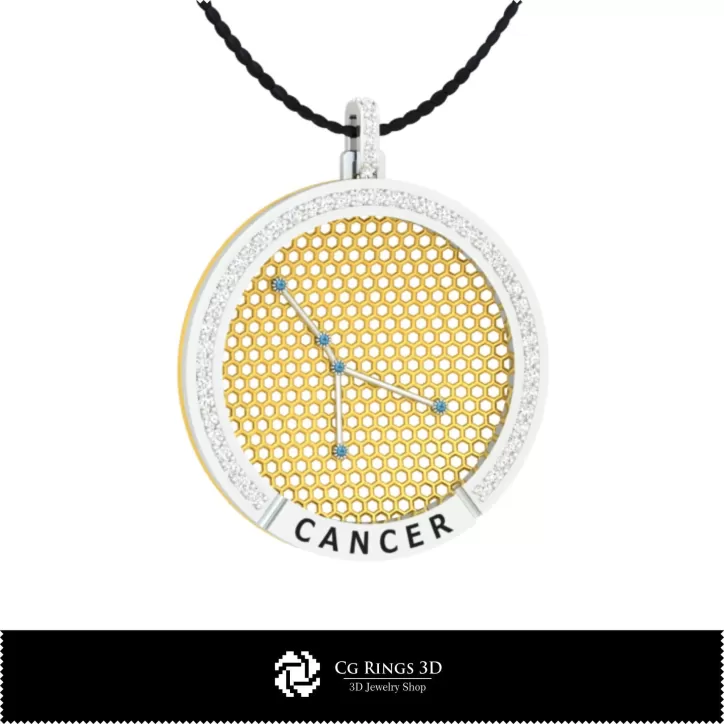 Ciondolo Costellazione Zodiaco Cancro 3D CAD Ciondolo Costellazione Zodiaco Cancro 3D CAD