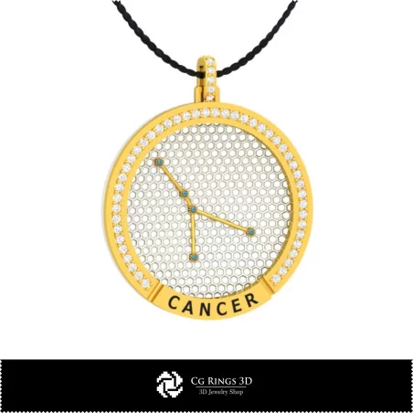 3D CAD Cancer Zodiac Constellation Pendant