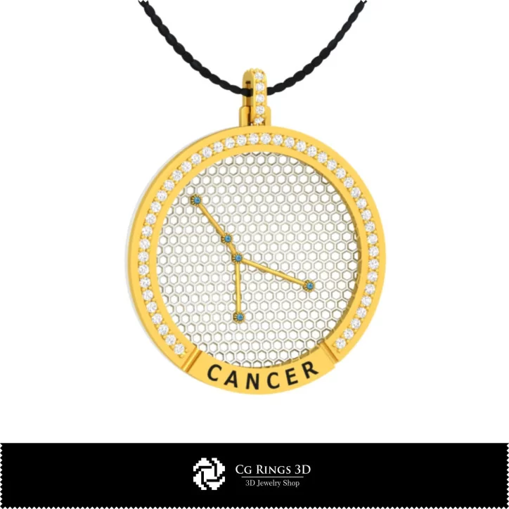 3D CAD Cancer Zodiac Constellation Pendant