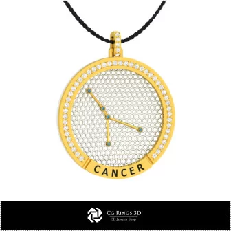 3D CAD Cancer Zodiac Constellation Pendant Home, Bijoux 3D CAO, Pendentifs 3D CAO, Pendentifs du Zodiaque 3D