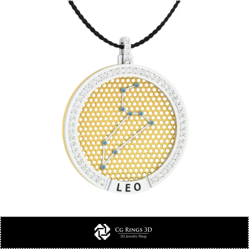 3D CAD Leo Zodiac Constellation Pendant Home, Bijuterii 3D , Pandative 3D CAD, Pandativ cu Zodii 3D