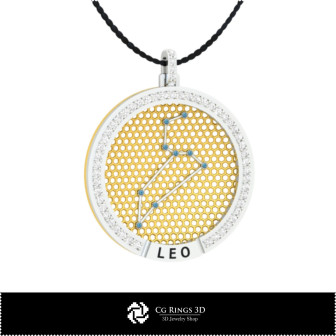 3D CAD Leo Zodiac Constellation Pendant Home, Bijoux 3D CAO, Pendentifs 3D CAO, Pendentifs du Zodiaque 3D