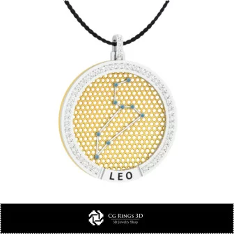 3D CAD Leo Zodiac Constellation Pendant Home, Jewelry 3D CAD, Pendants 3D CAD , 3D Zodiac Pendants