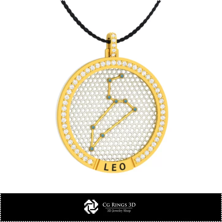 3D CAD Leo Zodiac Constellation Pendant