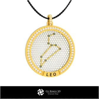 3D CAD Leo Zodiac Constellation Pendant Home, Bijuterii 3D , Pandative 3D CAD, Pandativ cu Zodii 3D