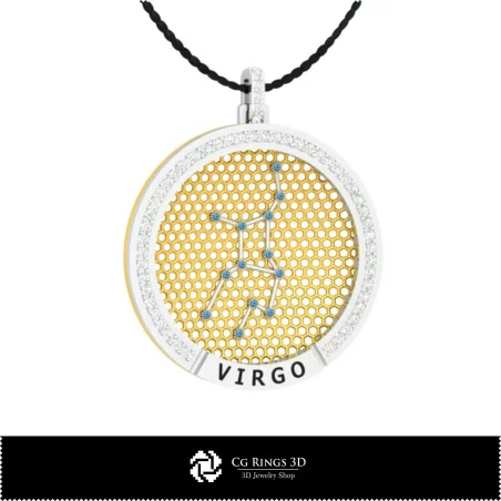 3D CAD Virgo Zodiac Constellation Pendant Home, Bijuterii 3D , Pandative 3D CAD, Pandativ cu Zodii 3D