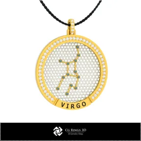 Pendentif Constellation Vierge en DAO 3D