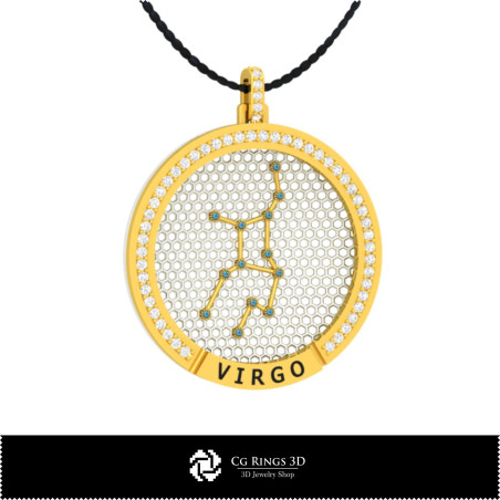 3D CAD Virgo Zodiac Constellation Pendant