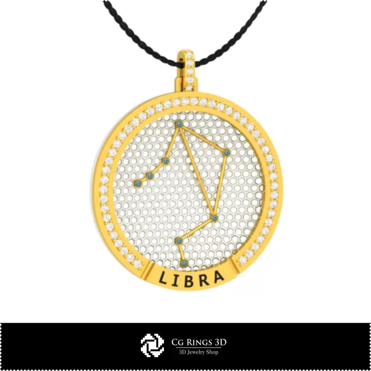 Pendentif Constellation Zodiaque Balance 3D CAO Pendentif Constellation Zodiaque Balance 3D CAO