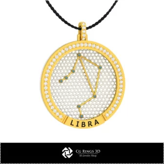 3D CAD Libra Zodiac Constellation Pendant Home, Bijoux 3D CAO, Pendentifs 3D CAO, Pendentifs du Zodiaque 3D