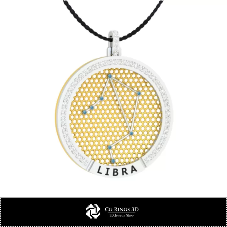 Pendentif Constellation Zodiaque Balance 3D CAO Pendentif Constellation Zodiaque Balance 3D CAO