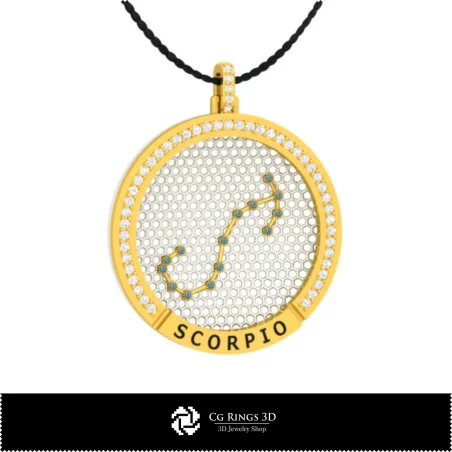 3D CAD Scorpio Zodiac Constellation Pendant Home, Bijoux 3D CAO, Pendentifs 3D CAO, Pendentifs du Zodiaque 3D