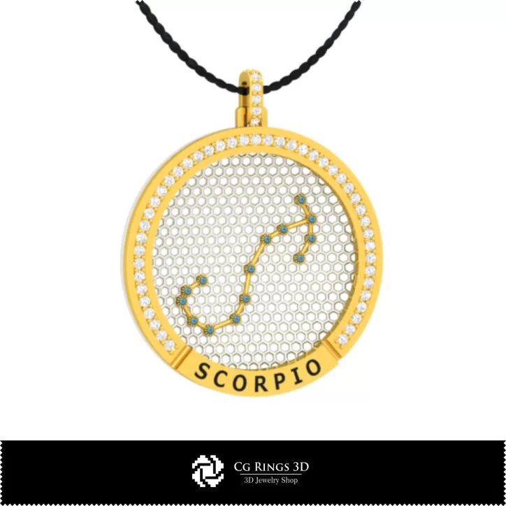 3D CAD Scorpio Zodiac Constellation Pendant