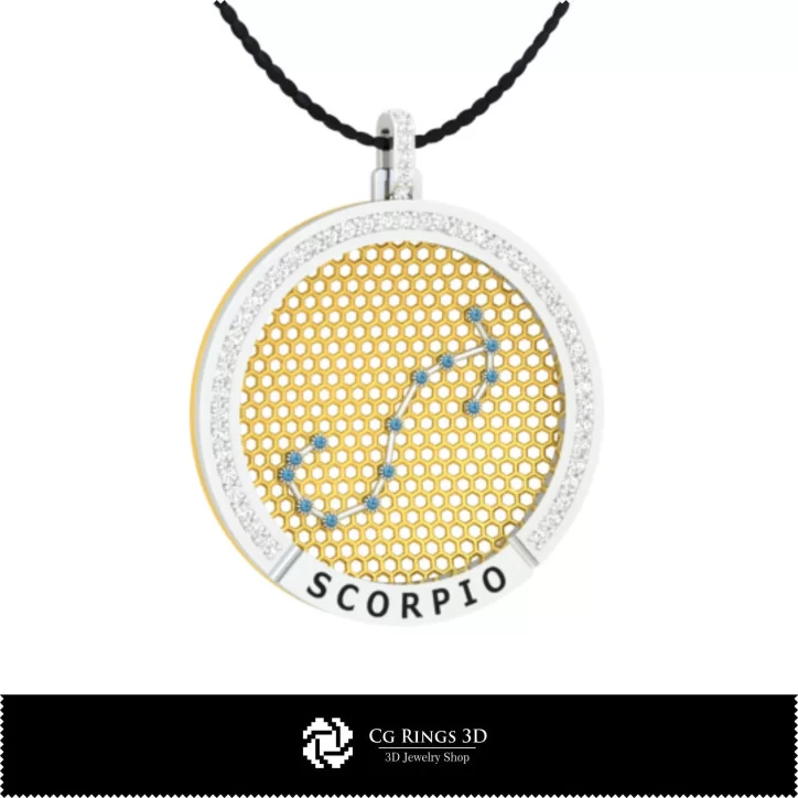 3D CAD Scorpio Zodiac Constellation Pendant