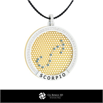 3D CAD Scorpio Zodiac Constellation Pendant Home, Bijoux 3D CAO, Pendentifs 3D CAO, Pendentifs du Zodiaque 3D