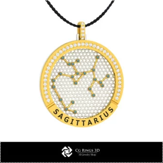 3D CAD Sagittarius Zodiac Constellation Pendant Home, Bijuterii 3D , Pandative 3D CAD, Pandativ cu Zodii 3D