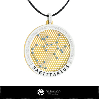 3D CAD Sagittarius Zodiac Constellation Pendant Home, Bijoux 3D CAO, Pendentifs 3D CAO, Pendentifs du Zodiaque 3D