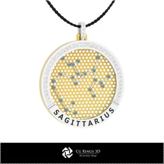 3D CAD Sagittarius Zodiac Constellation Pendant Home, Bijoux 3D CAO, Pendentifs 3D CAO, Pendentifs du Zodiaque 3D