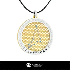 3D CAD Capricorn Zodiac Constellation Pendant Home, Bijoux 3D CAO, Pendentifs 3D CAO, Pendentifs du Zodiaque 3D