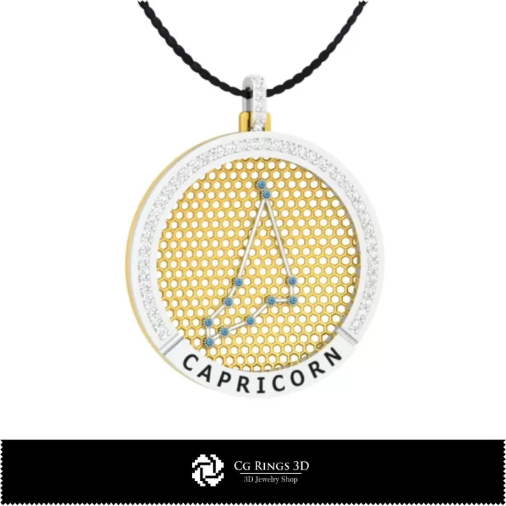 Pendentif Constellation du Zodiaque Capricorne 3D CAO Pendentif Constellation du Zodiaque Capricorne 3D CAO