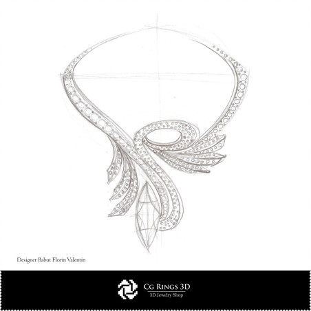 Necklace Sketch-Jewelry Design Concept