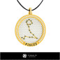 3D CAD Pisces Zodiac Constellation Pendant