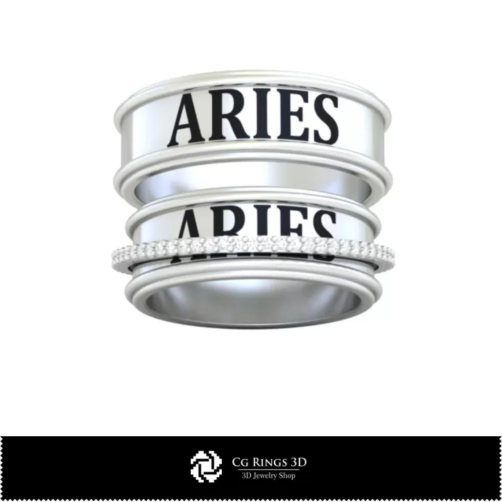 Bagues mariage signe zodiaque Bélier - Joaillerie 3D