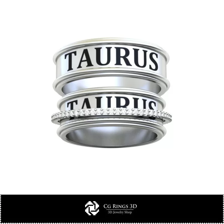 Wedding Rings With Taurus Zodiac - Jewelry 3D CAD