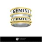 Wedding Rings With Gemini Zodiac - Jewelry 3D CAD