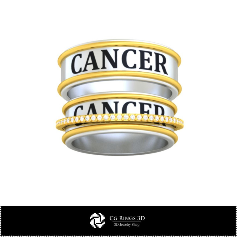 Alliances avec Zodiaque Cancer - Bijoux 3D CAO