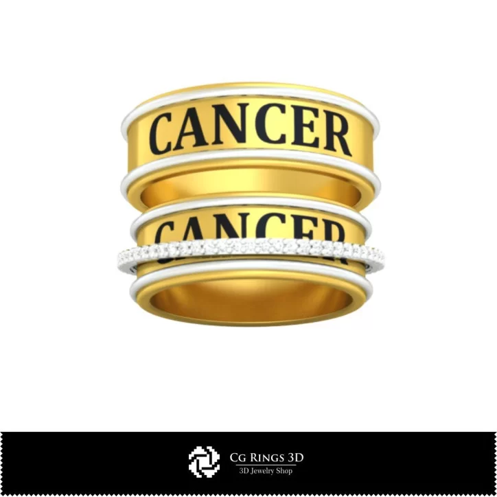 Alliances avec Zodiaque Cancer - Bijoux 3D CAO