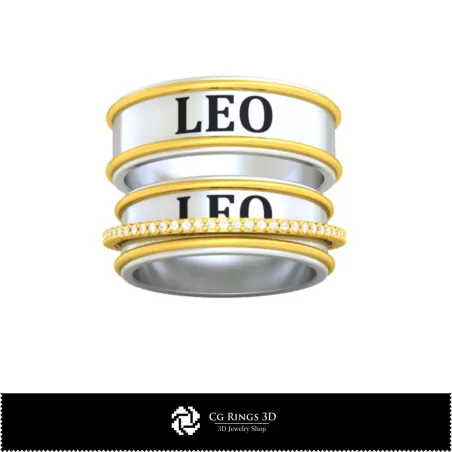 3D-CAD Ehering mit Löwe Sternzeichen Zuhause, Schmuck 3D-CAD, Ringe 3D-CAD, Trauringe 3D