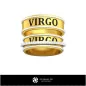 Anillos de boda con signo zodiacal Virgo - Joyería 3D CAD