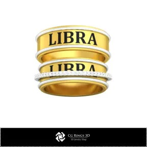 3D CAD Wedding Ring With Libra Zodiac Home,  Jewelry 3D CAD, Rings 3D CAD , Wedding Bands 3D