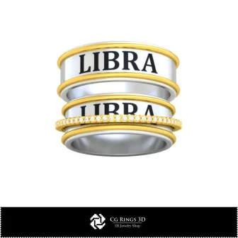 3D CAD Wedding Ring With Libra Zodiac Home, Jewelry 3D CAD, Rings 3D CAD , Wedding Bands 3D