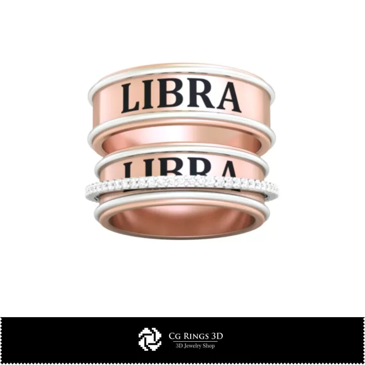 Anillos de boda con signo de Libra - Joyería 3D CAD