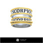 Alliances avec zodiaque Scorpion - Bijoux 3D CAO
