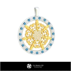 3D Pendant With Diamonds Home, Jewelry 3D CAD, Pendants 3D CAD , 3D Diamond Pendants