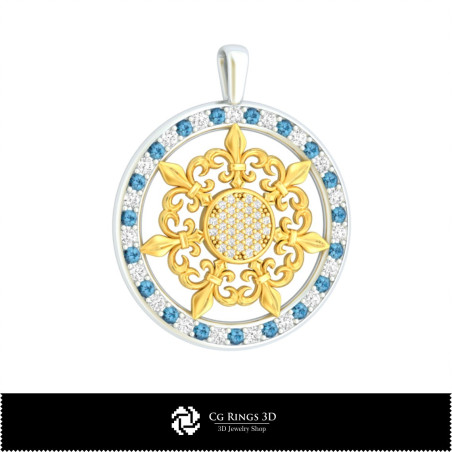 3D Pendant With Diamonds