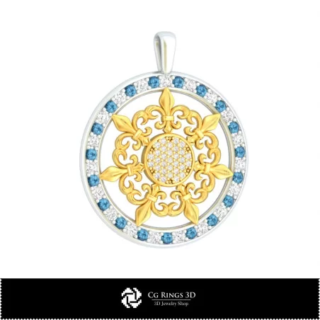 Pendentif 3D avec diamants Maison, Bijoux 3D CAO, Pendentifs 3D CAO, Pendentifs diamant 3D