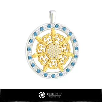 Pendentif 3D avec diamants Maison, Bijoux 3D CAO, Pendentifs 3D CAO, Pendentifs diamant 3D