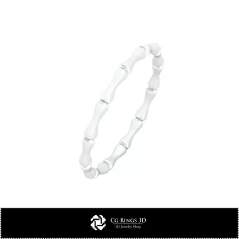 Anillo Bamboo 3D CAD para el hogar, Joyería 3D CAD, Anillos 3D CAD, Alianzas Eternas 3D, Anillos de Moda 3D