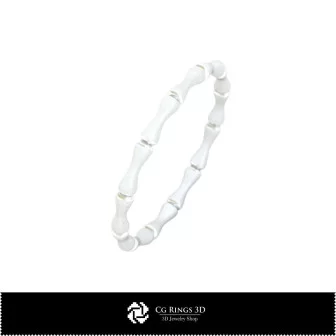 Bague en bambou 3D CAO pour la maison, Joaillerie 3D CAO, Bagues 3D CAO, Alliances éternelles 3D, Bagues de mode 3D